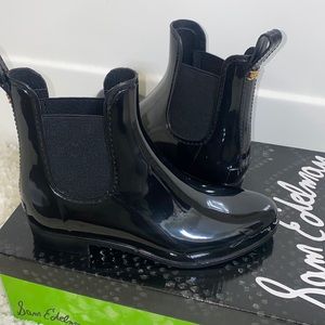 SAM EDELMAN - RAIN BOOTS - BLACK - PATENT LEATHER